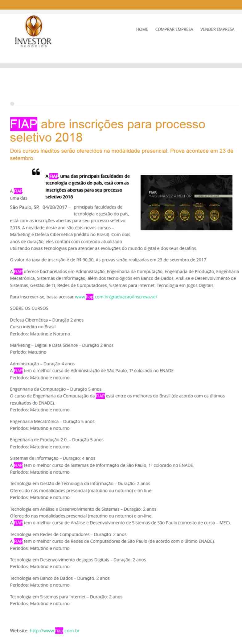 0804 - Site Investor Negócios